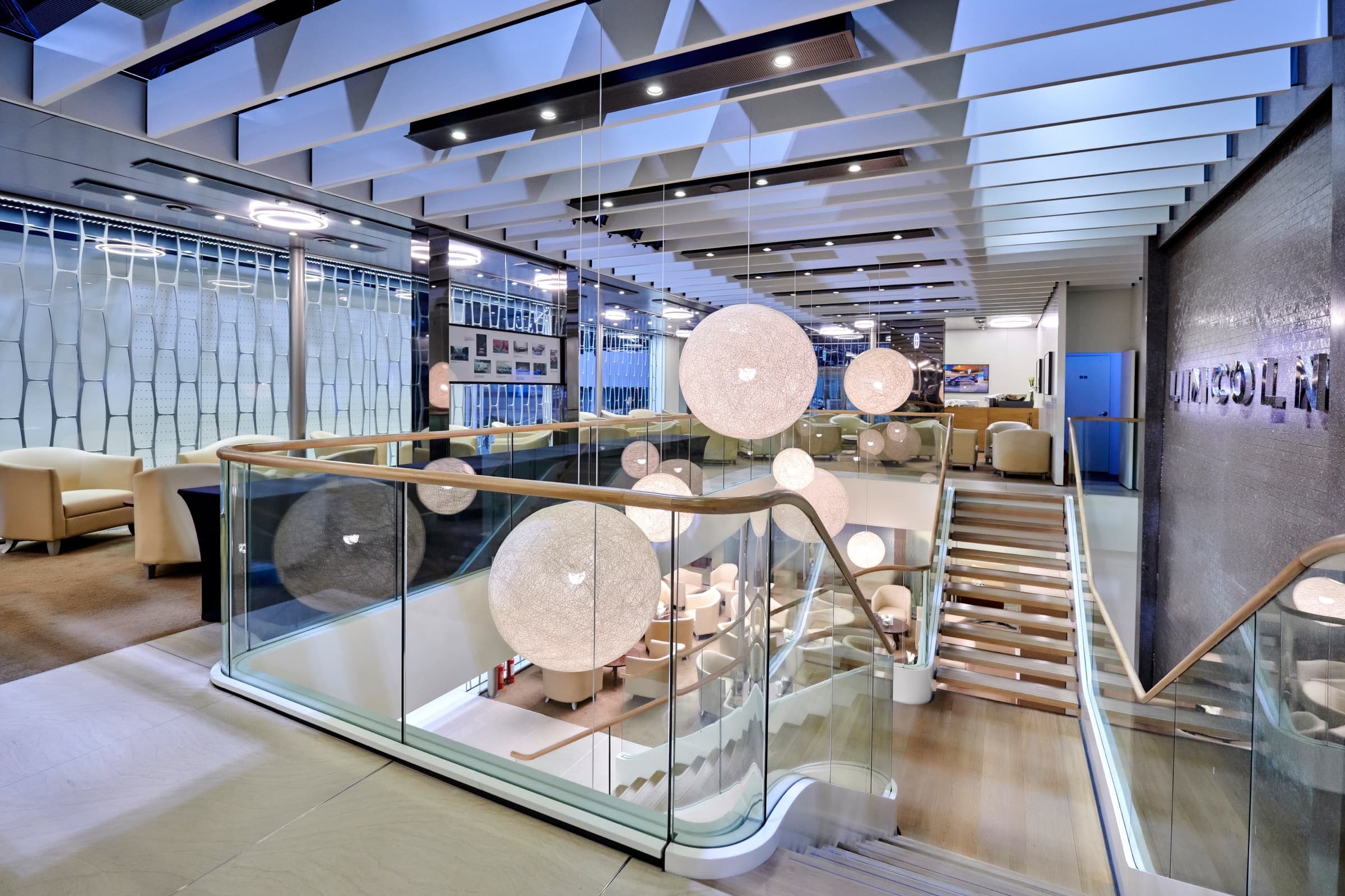 Lincoln atrium with spheres