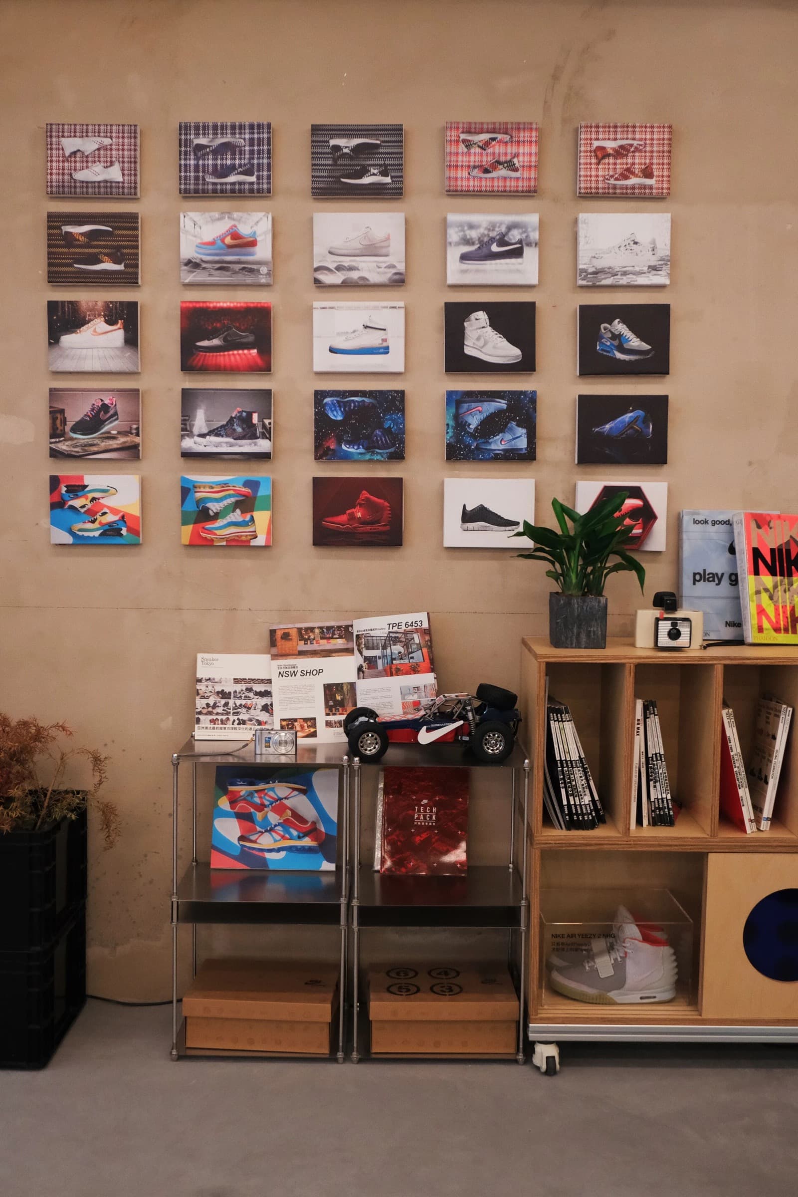 Archive sneaker wall display